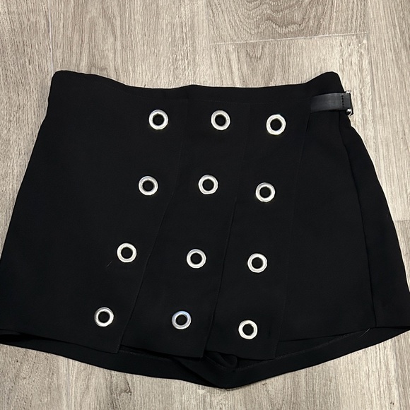 Zara Black Skort with Silver Grommets - Picture 2 of 4